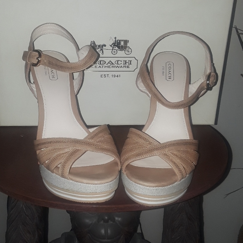 Brand new coach leather wedges - Picture 3 of 6